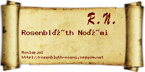 Rosenblüth Noémi névjegykártya